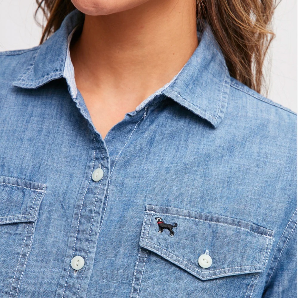 The Black Dog Celestial Chambray Button Down Shirt Classic Fit - Picture 3 of 15